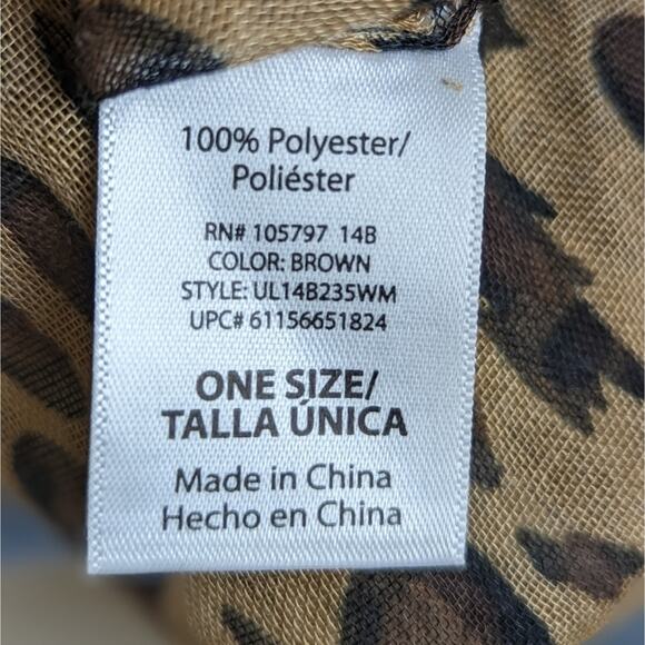 Animal Print Scarf/Head Wrap/Shaw Lightweight Semi Sheer One Size Like New! - Picture 4 of 6